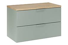 Umyvadlová skříňka ASTER 80 cm zelená s deskou