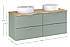 Umyvadlová skříňka do koupelny ASTER 120 cm zelená/dub cremona s umyvadly