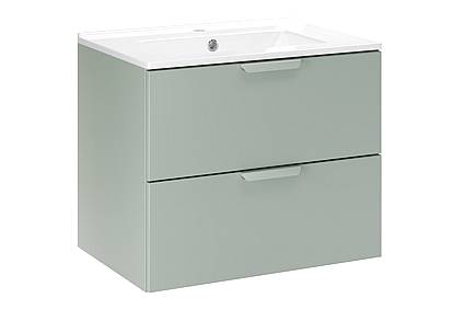 Umyvadlová skříňka do koupelny ASTER 60 cm zelená s umyvadlem