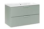Umyvadlová skříňka do koupelny ASTER 80 cm zelená s umyvadlem