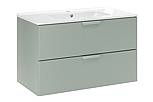 Umyvadlová skříňka do koupelny ASTER 80 cm zelená s umyvadlem