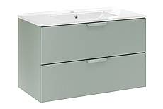 Umyvadlová skříňka do koupelny ASTER 80 cm zelená s umyvadlem
