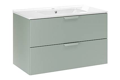 Umyvadlová skříňka do koupelny ASTER 80 cm zelená s umyvadlem