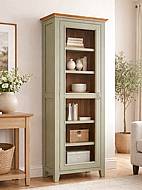 Vitrína LEVANADE SLIM W7P z masivu olivová