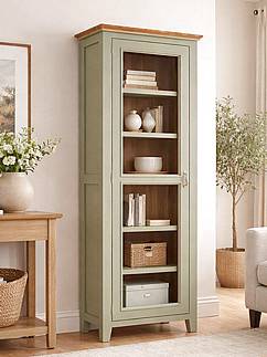 Vitrína LEVANADE SLIM W7P z masivu olivová