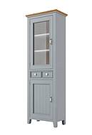 Vitrína LEVANDE SLIM W4P z masivu SKLADEM šedomodrá