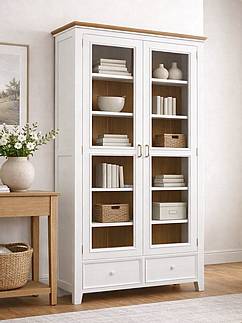 Vitrína LEVANDE SLIM W9P bílá