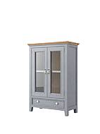 Vitrína LEVANDE W10P SLIM z masivu šedomodrá