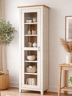 Vitrína LEVANDE W7P AIR z masivu krémová