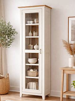 Vitrína LEVANDE W7P AIR z masivu krémová