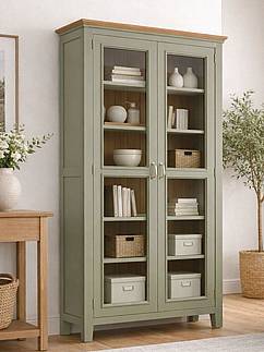 Vitrína LEVANDE W8P AIR z masivu olivová