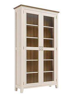 Vitrína LEVANDE W8P z masivu krémová