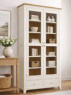 Vitrína LEVANDE W9P AIR z masivu krémová