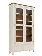 Vitrína LEVANDE W9P z masivu krémová