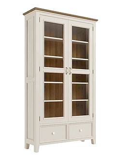 Vitrína LEVANDE W9P z masivu krémová