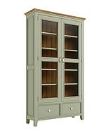 Vitrína LEVANDE W9P z masivu olivová