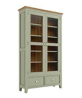 Vitrína LEVANDE W9P z masivu olivová