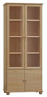 Vitrína z masivu Nikolas RW102, š.80cm, přírodní