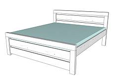 Vysoká postel z masivu Rhino I, šířka 180 cm - bílá